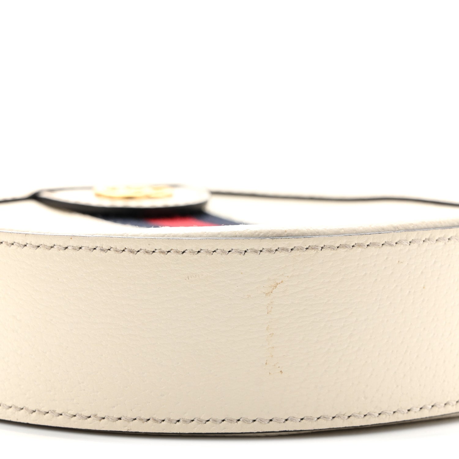 Gucci Textured Calfskin Web Mini Ophidia Round Shoulder Bag Mystic White 9 of 11