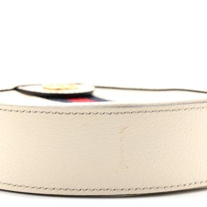 Gucci Textured Calfskin Web Mini Ophidia Round Shoulder Bag Mystic White 9 of 11
