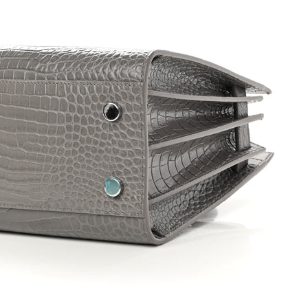 Saint Laurent Calfskin Crocodile Embossed Baby Sac De Jour Fog 11 of 14