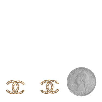 Chanel Crystal CC Earrings Gold 2 of 5
