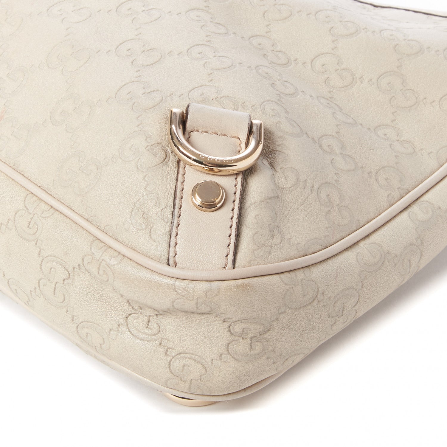 Gucci Guccissima Medium Abbey D Ring Hobo Off White 5 of 8