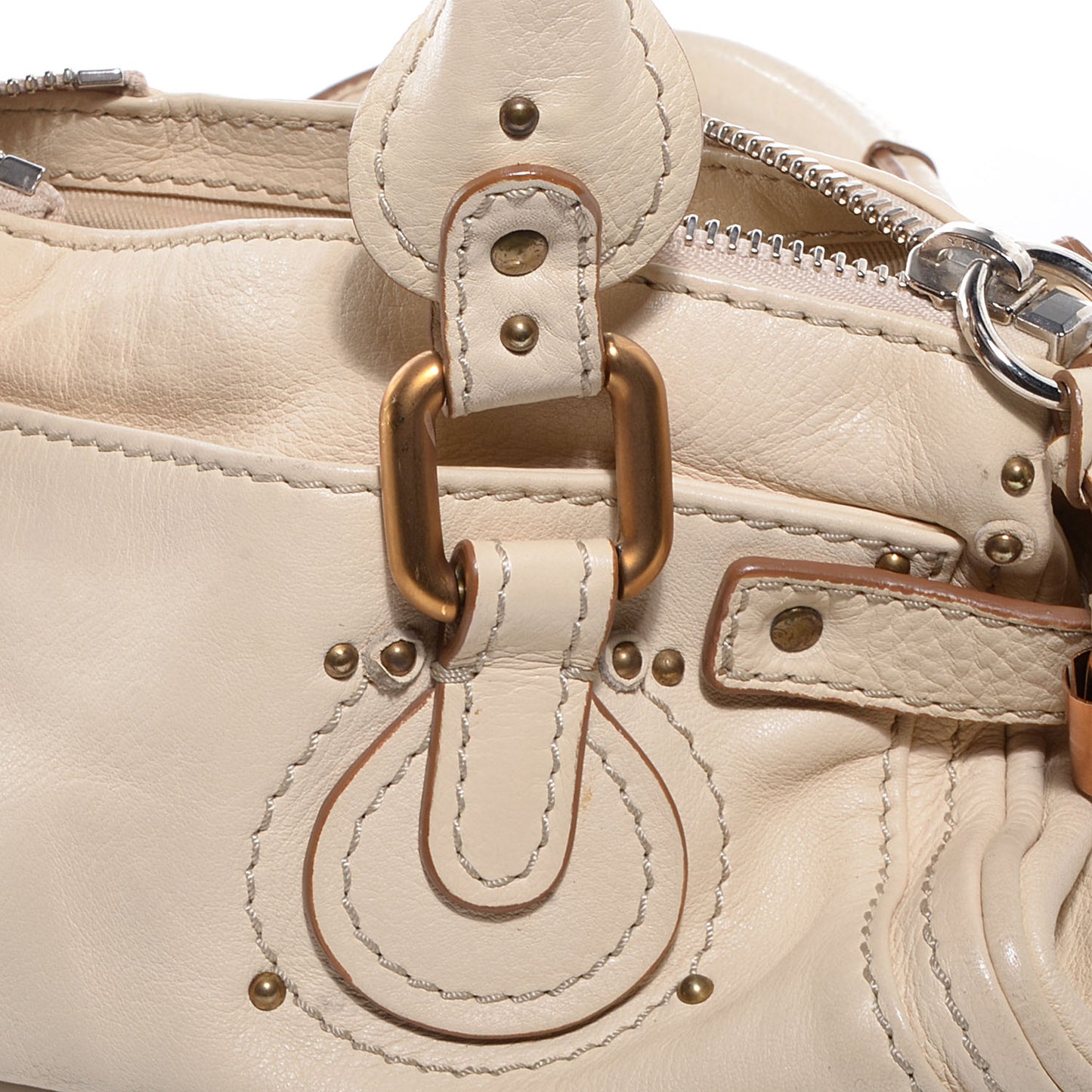 Leather Small Paddington Ivory