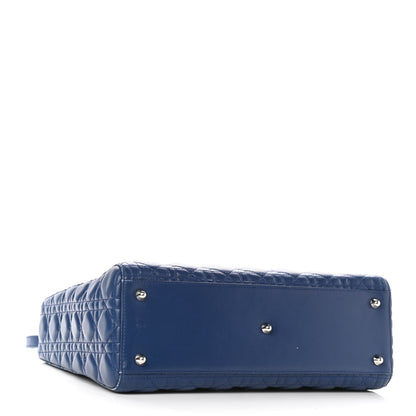 Christian Dior Lambskin Cannage Large Lady Dior Blue 4 of 12