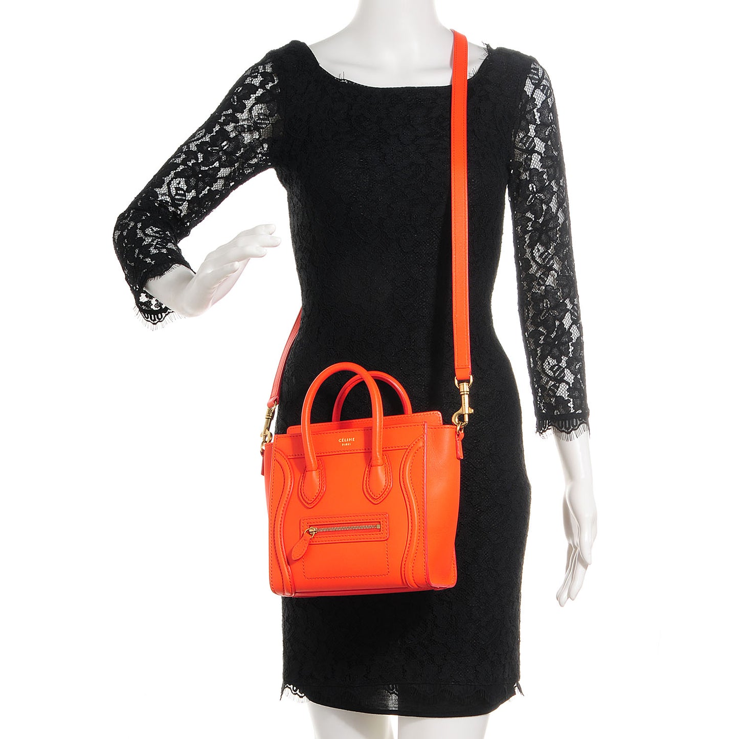 Smooth Calfskin Nano Luggage Bright Orange