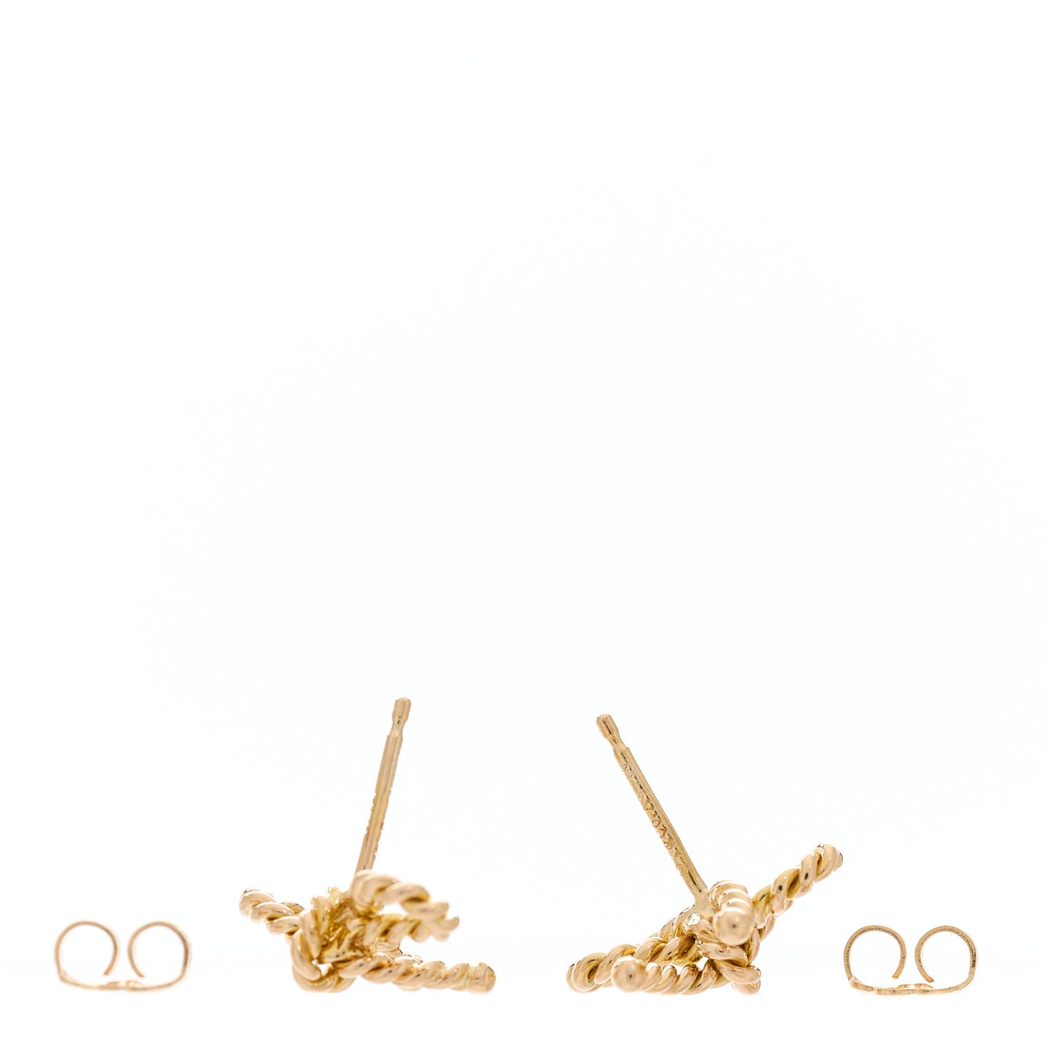 Tiffany 18K Rose Gold Twist Bow Earrings 4 of 6