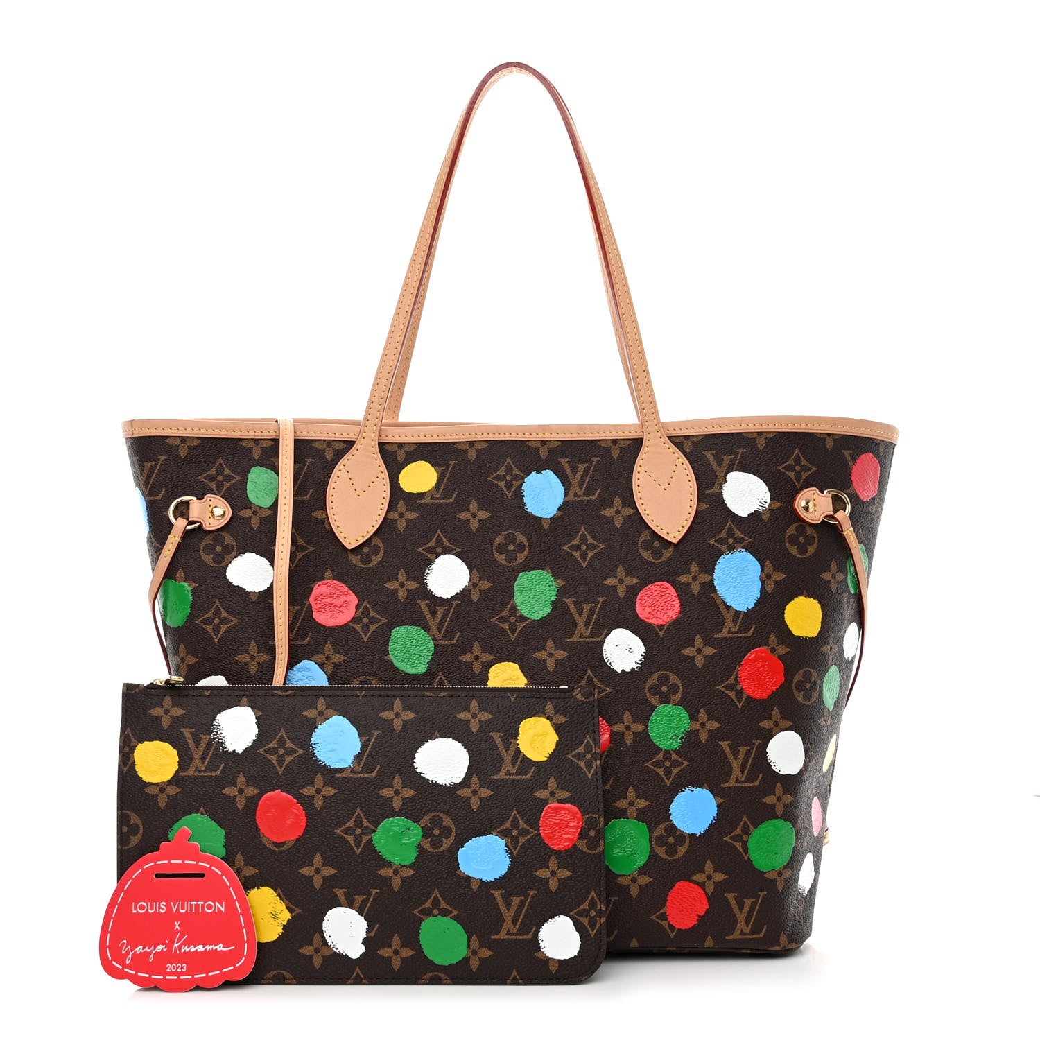 Louis Vuitton LV X YK Monogram Painted Dots Neverfull MM 3 of 12
