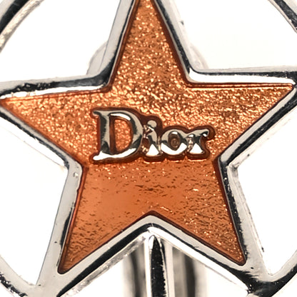 Christian Dior Metal Star Clip On Earrings Silver Orange 4 of 4