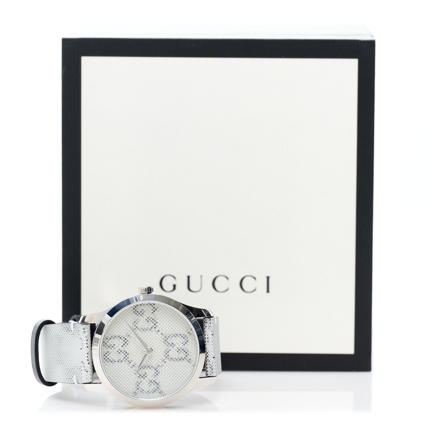 Gucci Stainless Steel Calfskin 38mm G-Timeless GG Hologram Quartz Watch 5 of 5