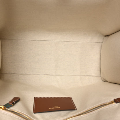 Burberry Canvas Smooth Calfskin Medium Two Tone Freya Tote Brown 5 of 9