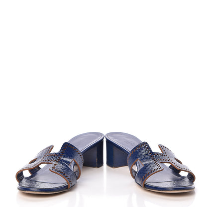 Hermes Patent Epsom Oasis Sandals 36.5 Bleu Saphir 15 of 15