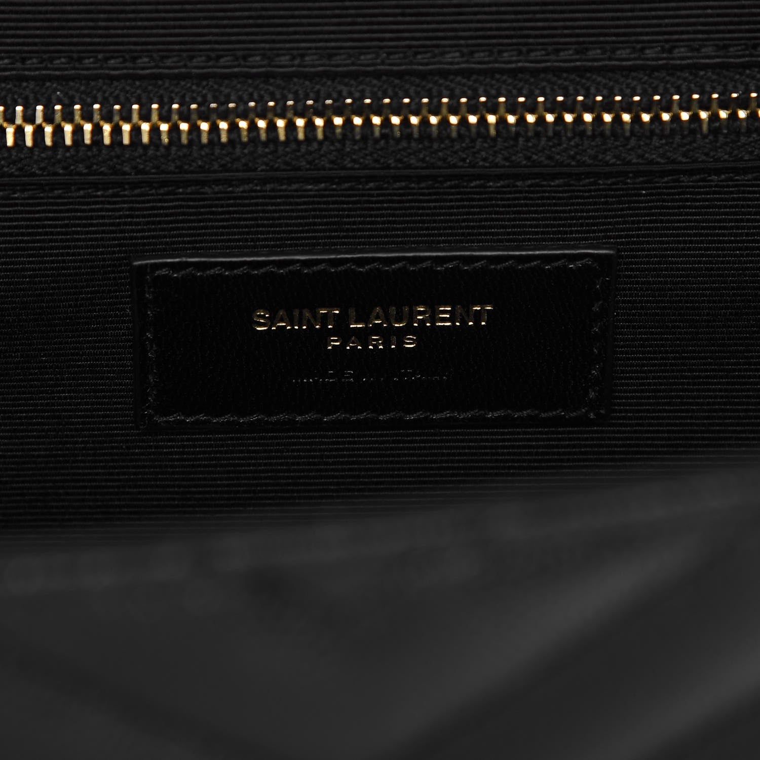 Saint Laurent Grain De Poudre Matelasse Chevron Large Monogram Satchel Black 6 of 9