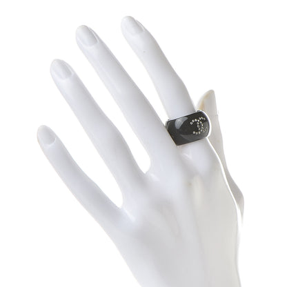 Chanel Resin Crystal CC Camellia Ring 6.5 Black 2 of 6