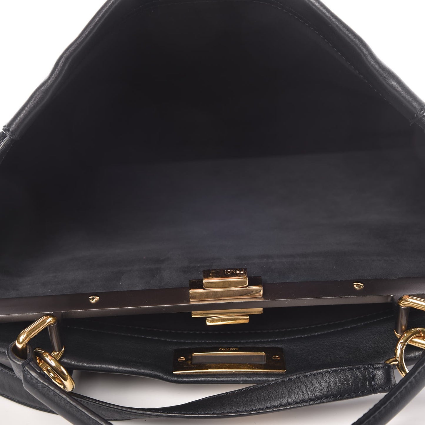 Vitello Dolce Marmol Large Peekaboo Iconic Satchel Blue Notte