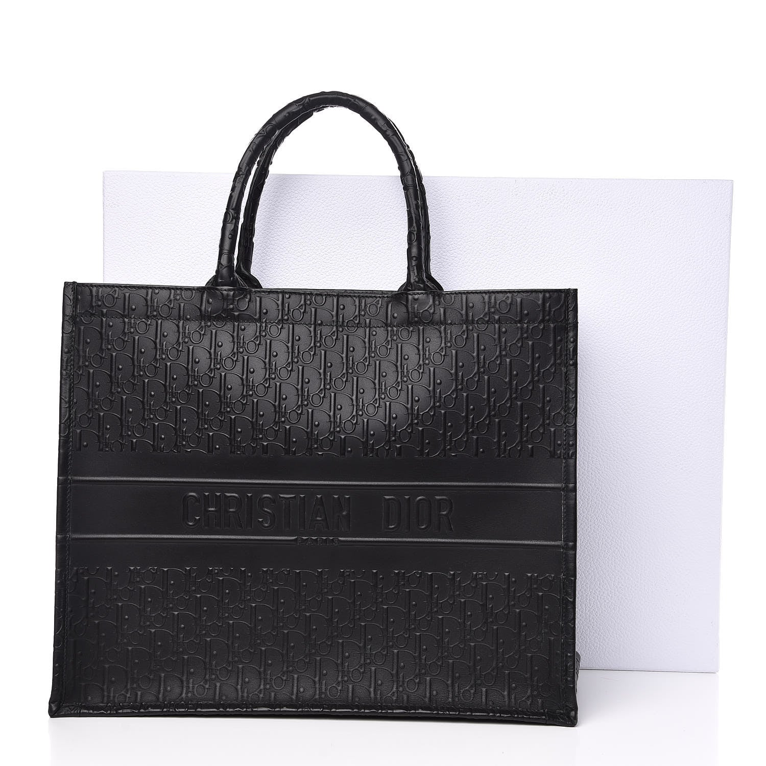 Christian Dior Oblique Calfskin Embossed Book Tote Black 12 of 12