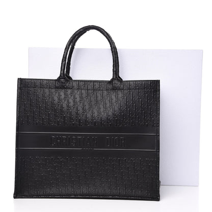 Christian Dior Oblique Calfskin Embossed Book Tote Black 12 of 12