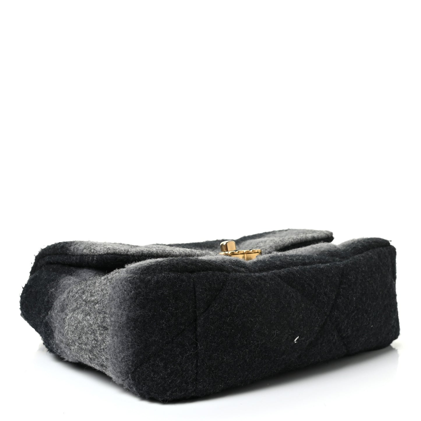 Wool Quilted Medium Chanel 19 Flap Black Grey