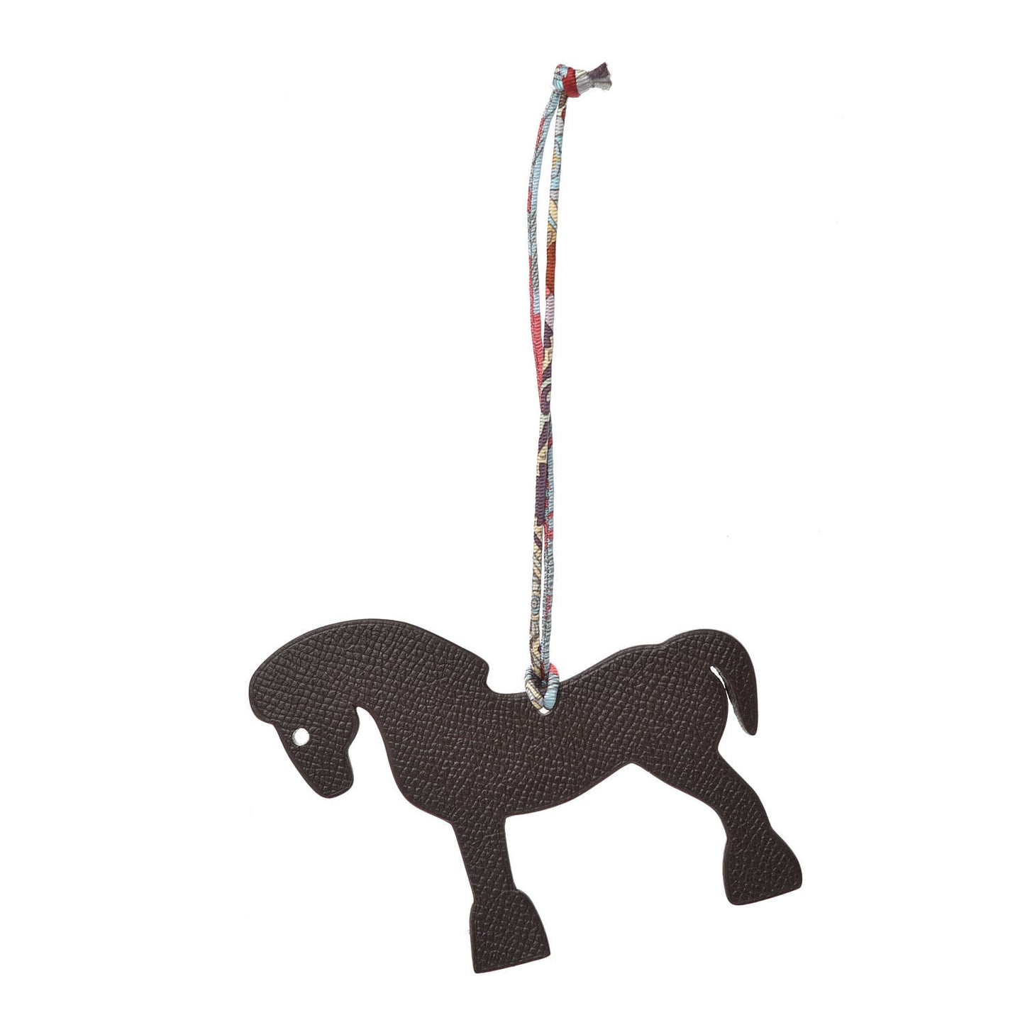 Epsom Togo Petit H Bag Charm Horse GM Gris Mouette