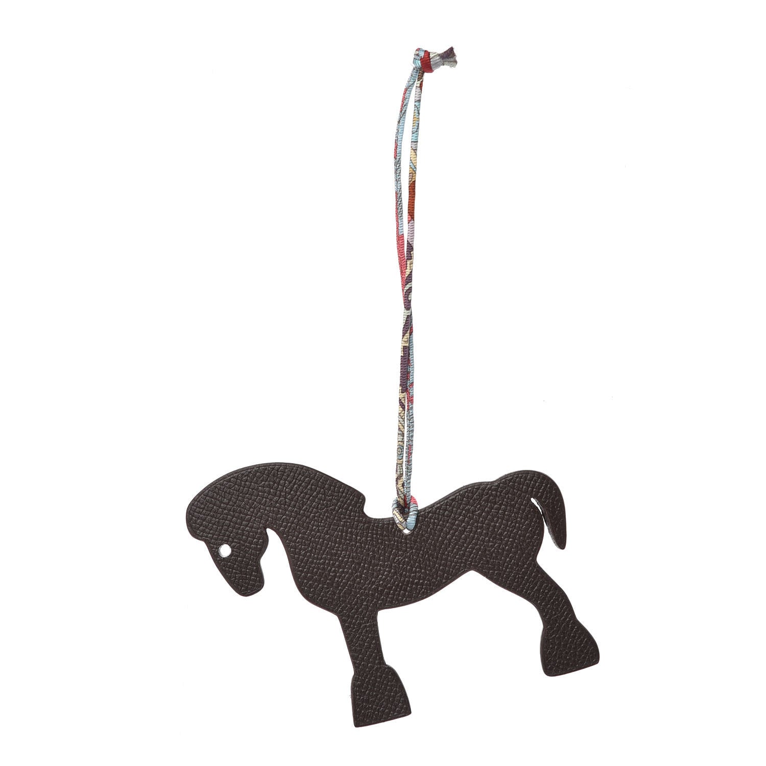 Hermes Epsom Togo Petit H Bag Charm Horse GM Gris Mouette 1 of 4