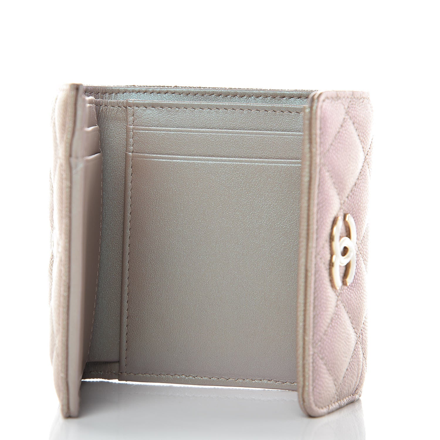 Chanel Iridescent Caviar Quilted Small Flap Wallet Beige 5 of 9