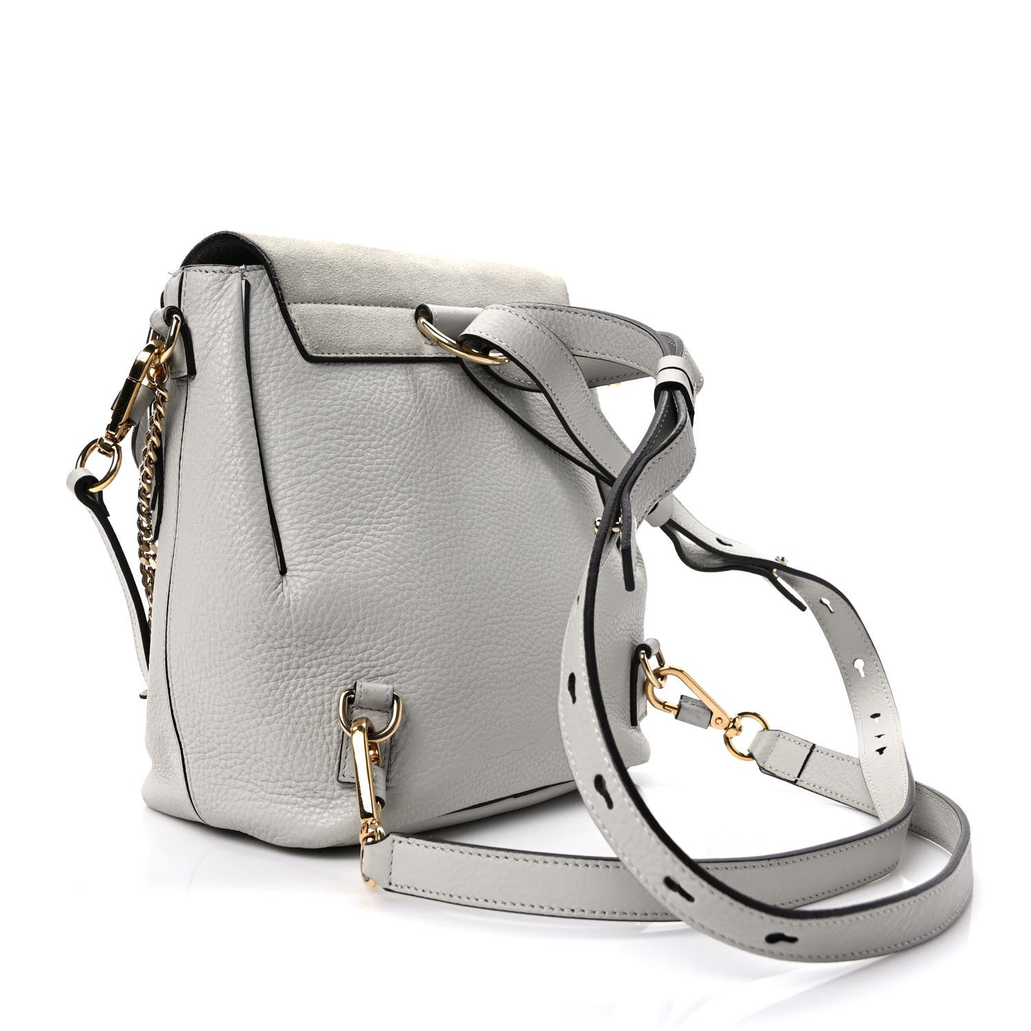 Chloe Suede Calfskin Small Faye Backpack Airy Grey 2 of 9