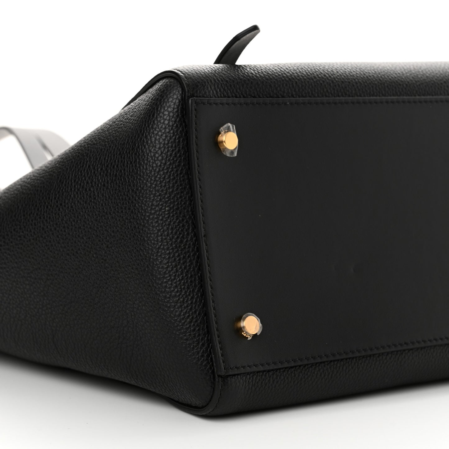 Grained Calfskin Buckle Tote Black