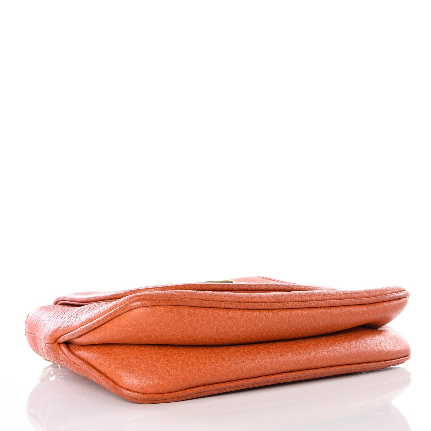 Gucci Pebbled Calfskin Small 1973 Chain Shoulder Bag Orange 2 of 9