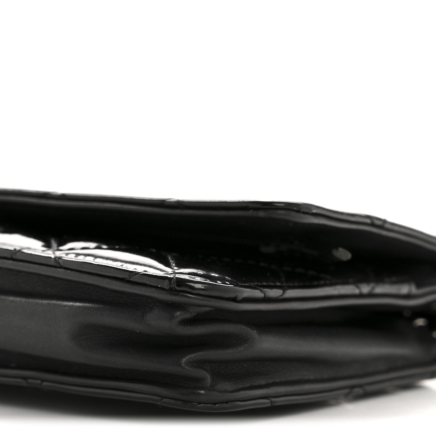 Chanel Patent Quilted Wallet On Chain WOC Black 11 of 13