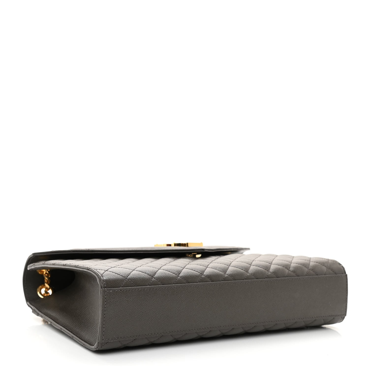 Saint Laurent Grain De Poudre Textured Mixed Matelasse Large Triquilt Monogram Satchel Pebble 3 of 7