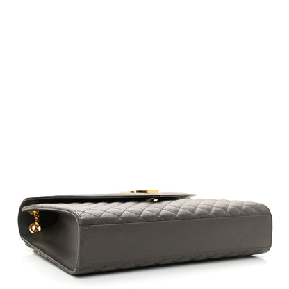 Saint Laurent Grain De Poudre Textured Mixed Matelasse Large Triquilt Monogram Satchel Pebble 3 of 7