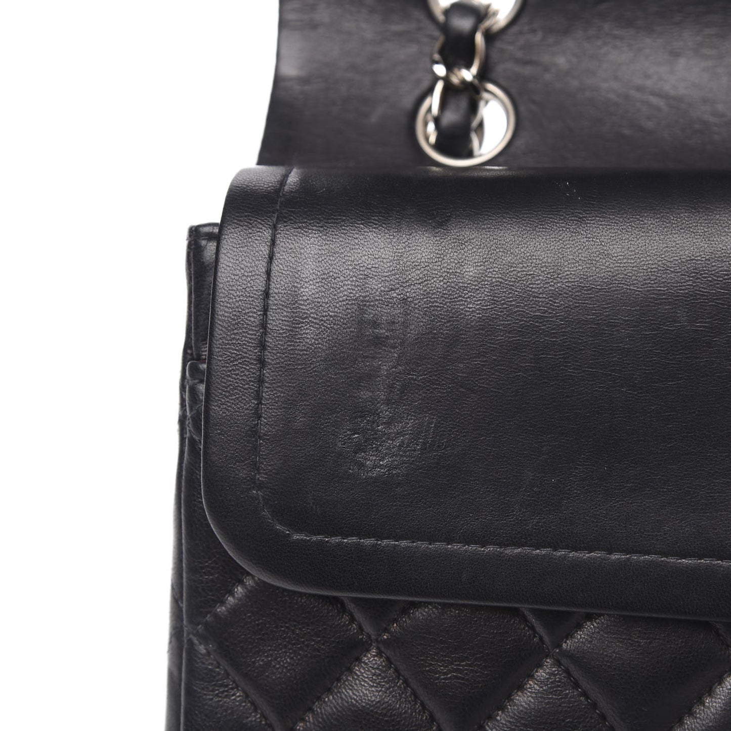 Lambskin Quilted Medium Double Flap Black