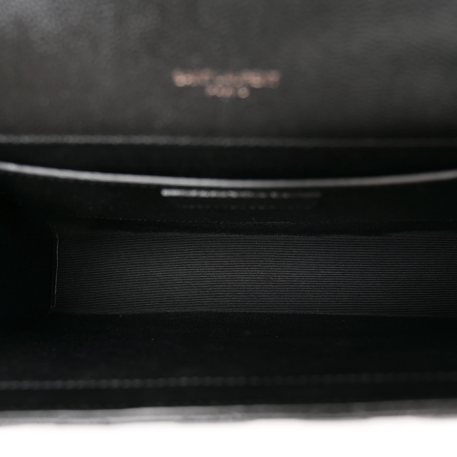 Saint Laurent Grain De Poudre Textured Mixed Matelasse Triquilt Medium Monogram Monochrome Satchel Black 5 of 10