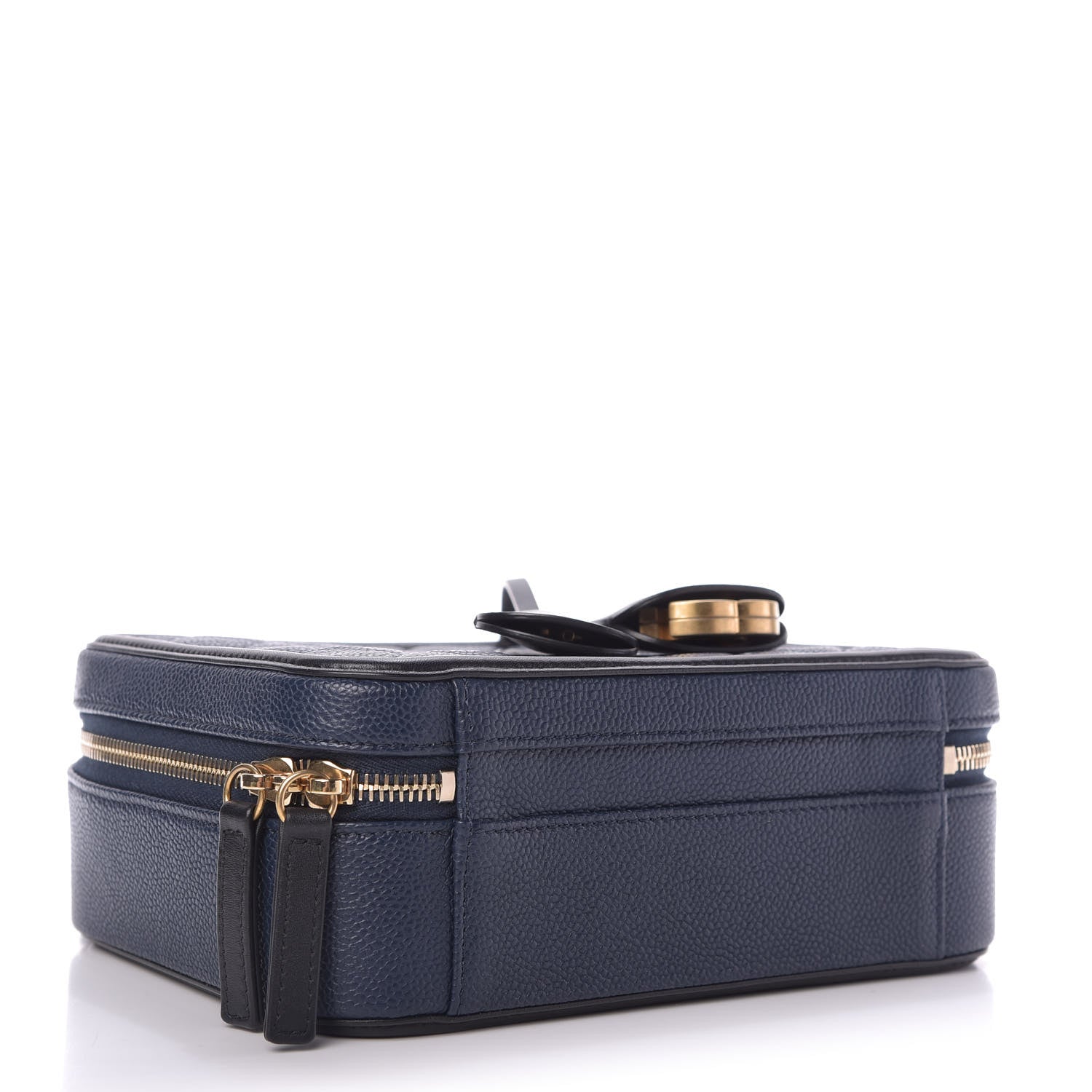 Chanel Caviar Quilted Medium CC Filigree Vanity Case Navy Black 4 of 10
