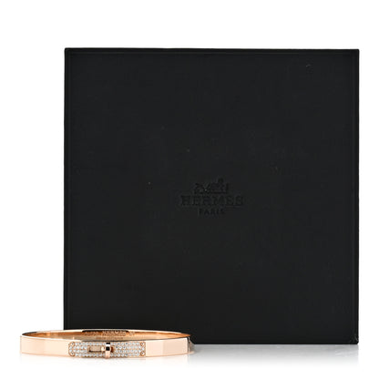Hermes 18K Rose Gold Diamond PM Kelly Pave Bracelet ST 4 of 4