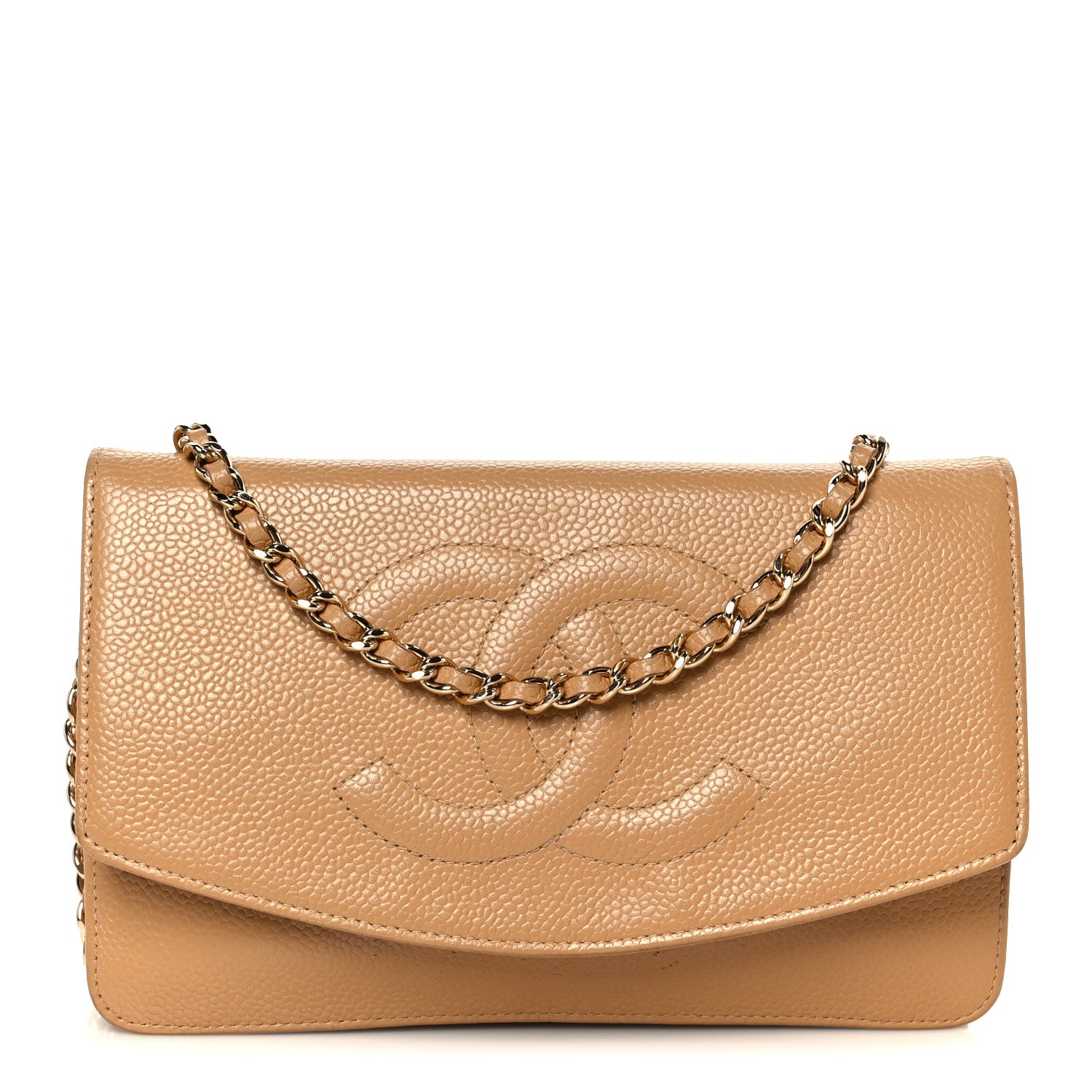 Chanel Caviar Timeless CC Wallet on Chain WOC Beige 1 of 12