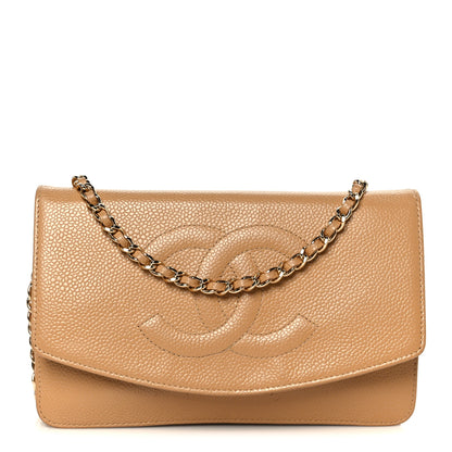Chanel Caviar Timeless CC Wallet on Chain WOC Beige 1 of 12