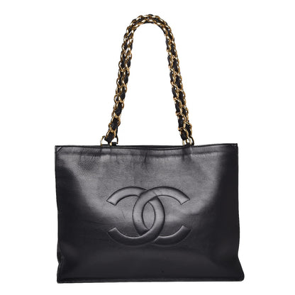 Chanel Lambskin CC Tote Black 1 of 7