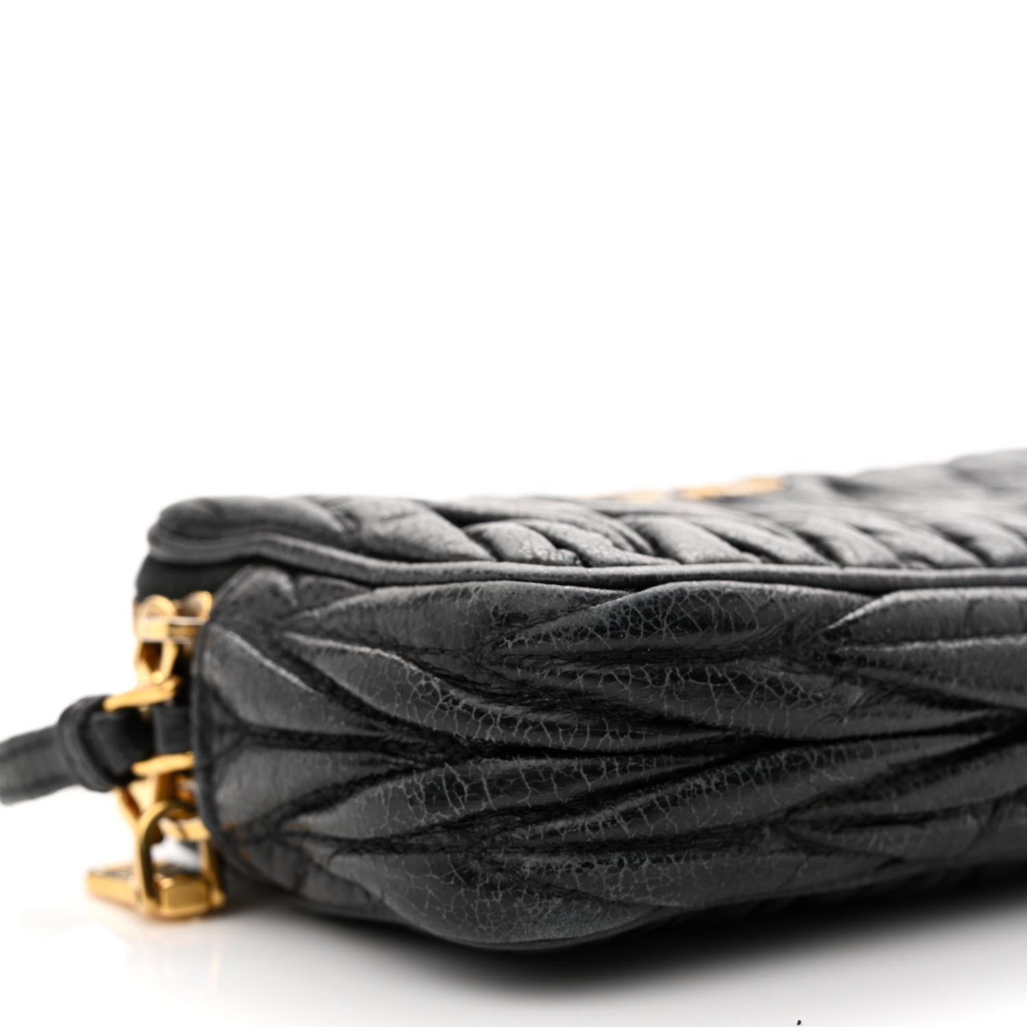 Miu Miu Nappa Matelasse Double Zip Pochette Clutch Black 11 of 12