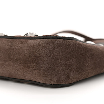 Valentino Garavani Suede Studded Mini Nellcote Shopping Tote Brown 9 of 10