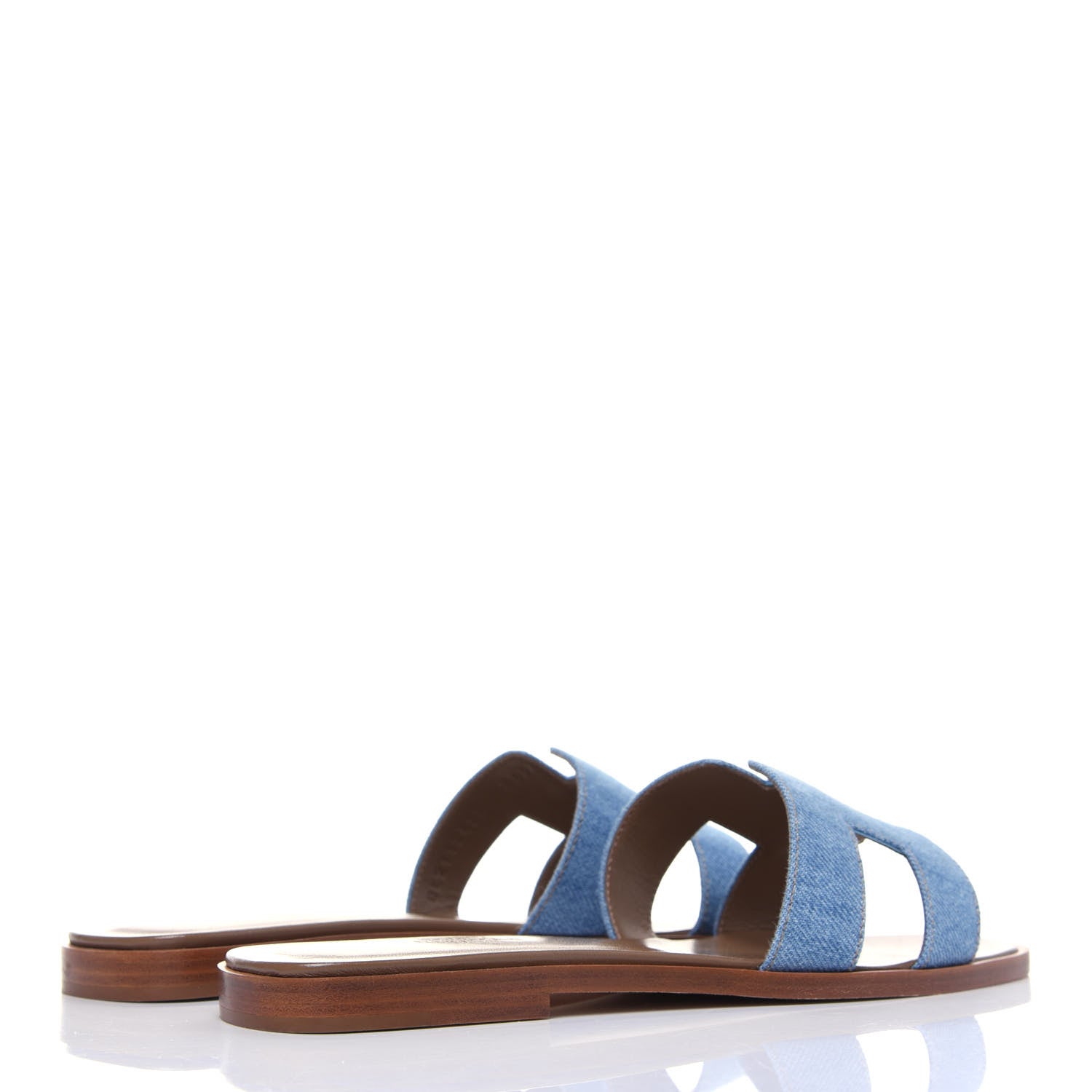 Hermes Denim Canvas Oran Sandals 38 Bleu Clair 4 of 11