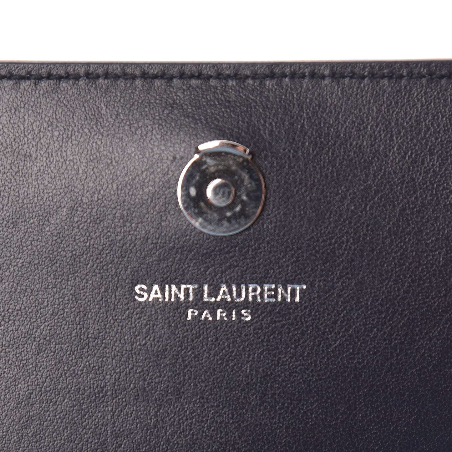 Calfskin Crocodile Embossed Monogram Sunset Chain Wallet Navy