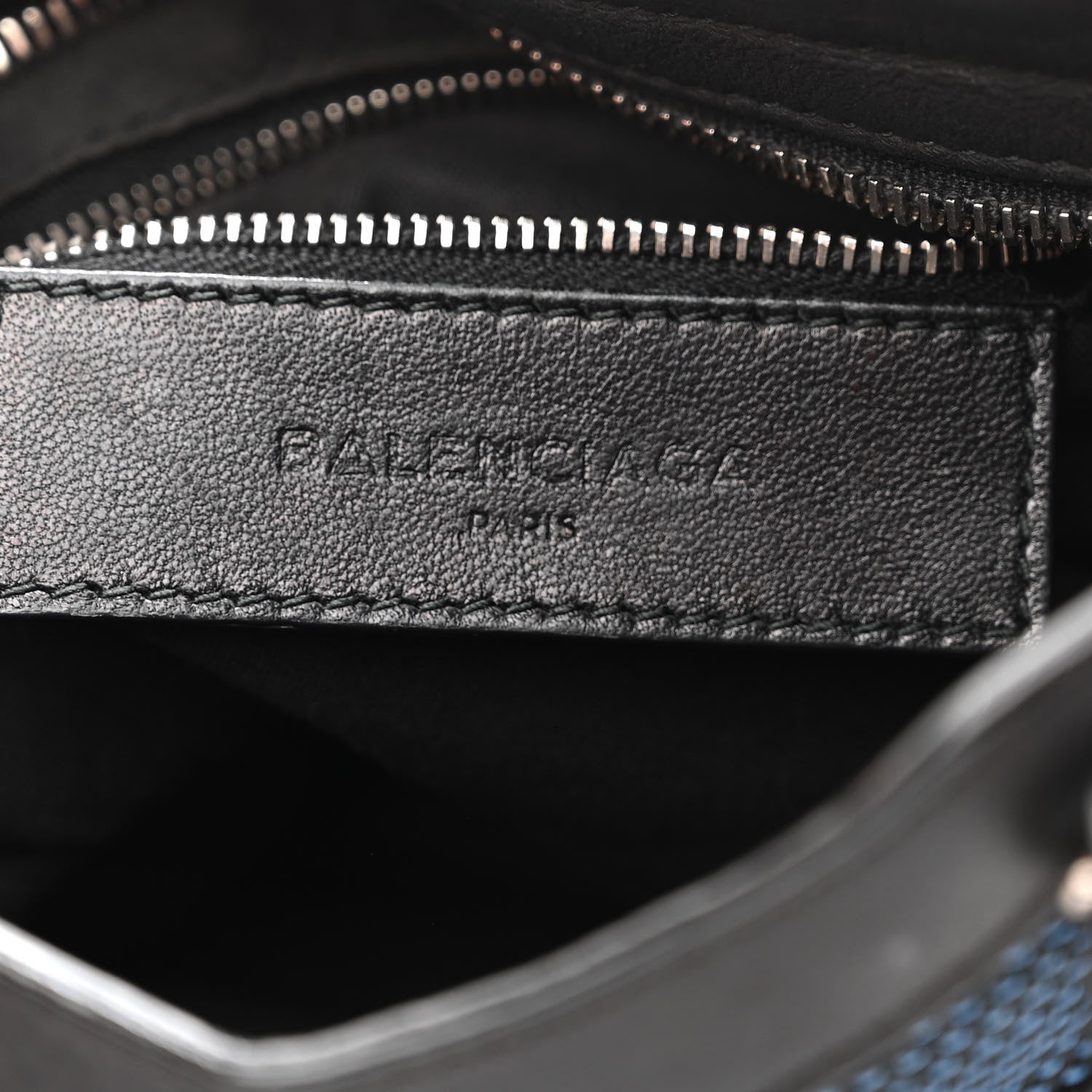 Balenciaga Mesh Agneau Arena Classic Silver Hardware Mini City Black Navy Orange 6 of 10