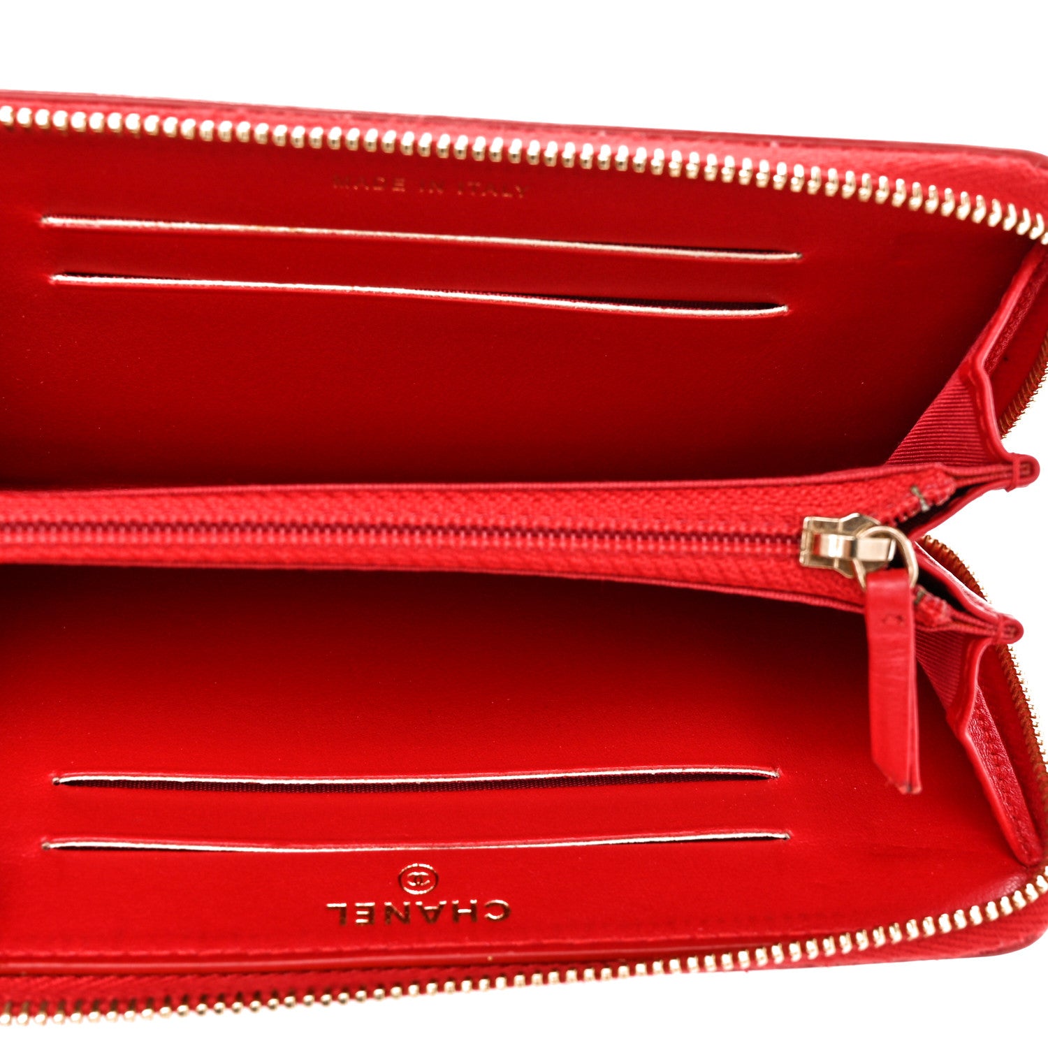 Chanel Caviar Quilted Medium Filigree Zip Around Wallet Dark Red 5 of 7