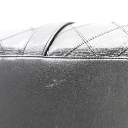 Chanel Calfskin Stitched Duffle Travel Bag Black 11 of 15