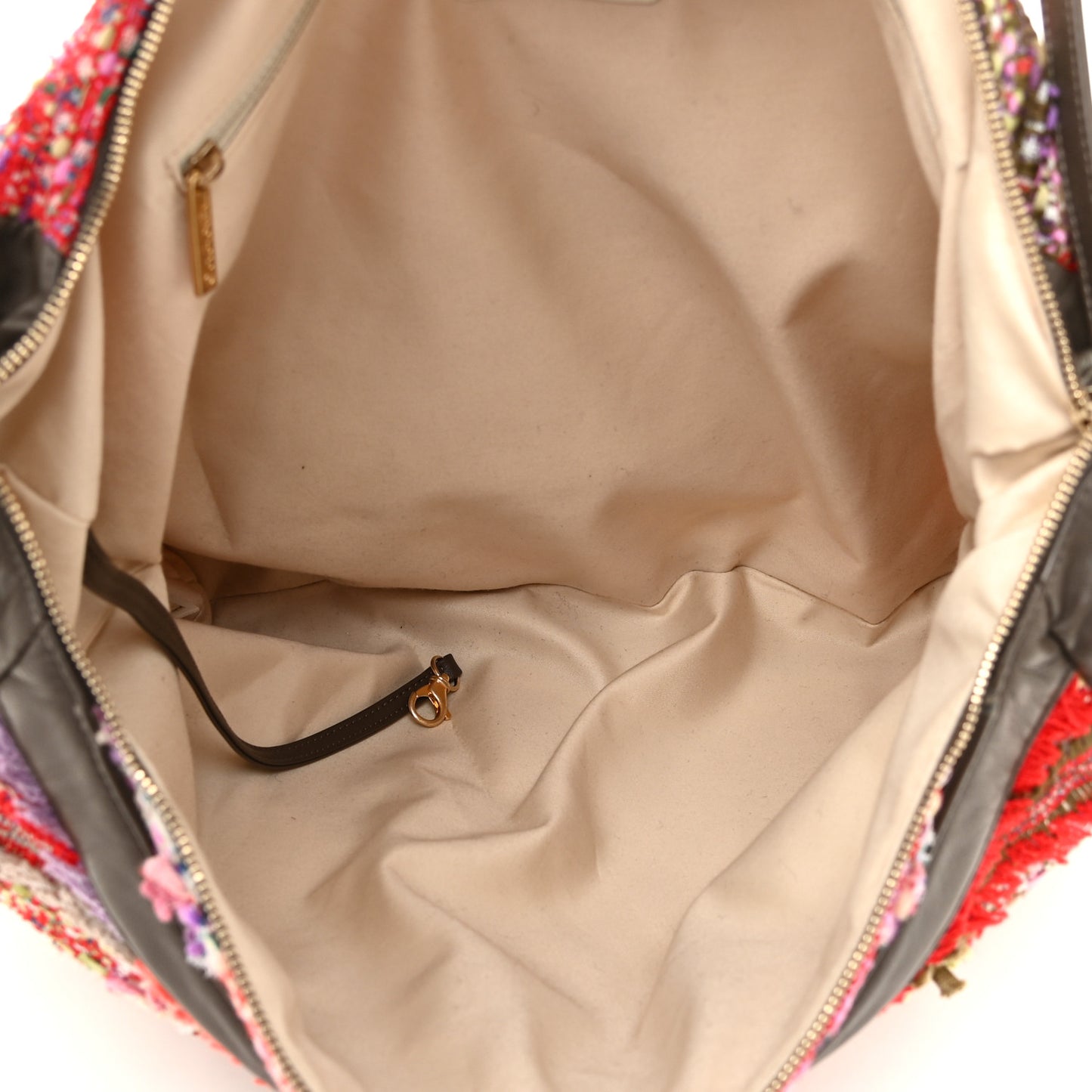 Tweed Lambskin Large Girl Bag Multicolor Khaki