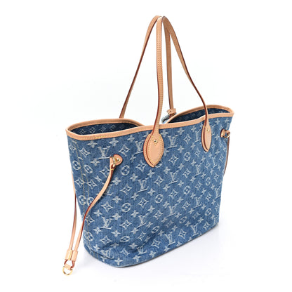 Louis Vuitton Monogram Denim Neo Neverfull MM Blue 3 of 10