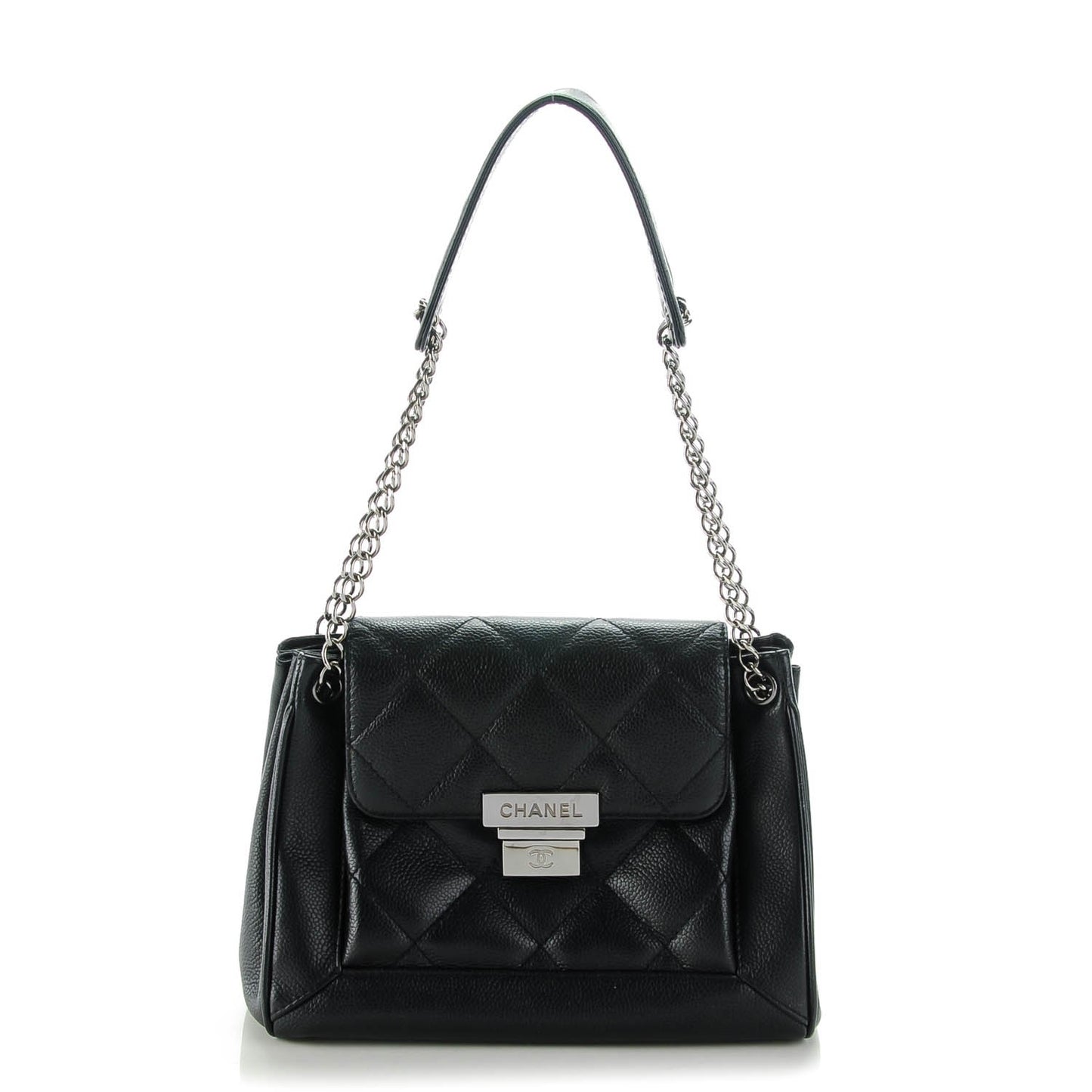 Caviar Small Accordion Flap Black