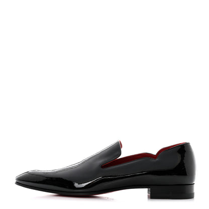 Christian Louboutin Patent Calfskin Mens Dandelion Flat Loafers 42 Black 1 of 7