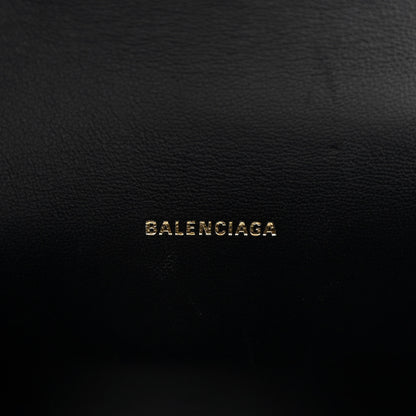 Balenciaga Shiny Box Calfskin Hourglass Top Handle Bag XS Black 6 of 9