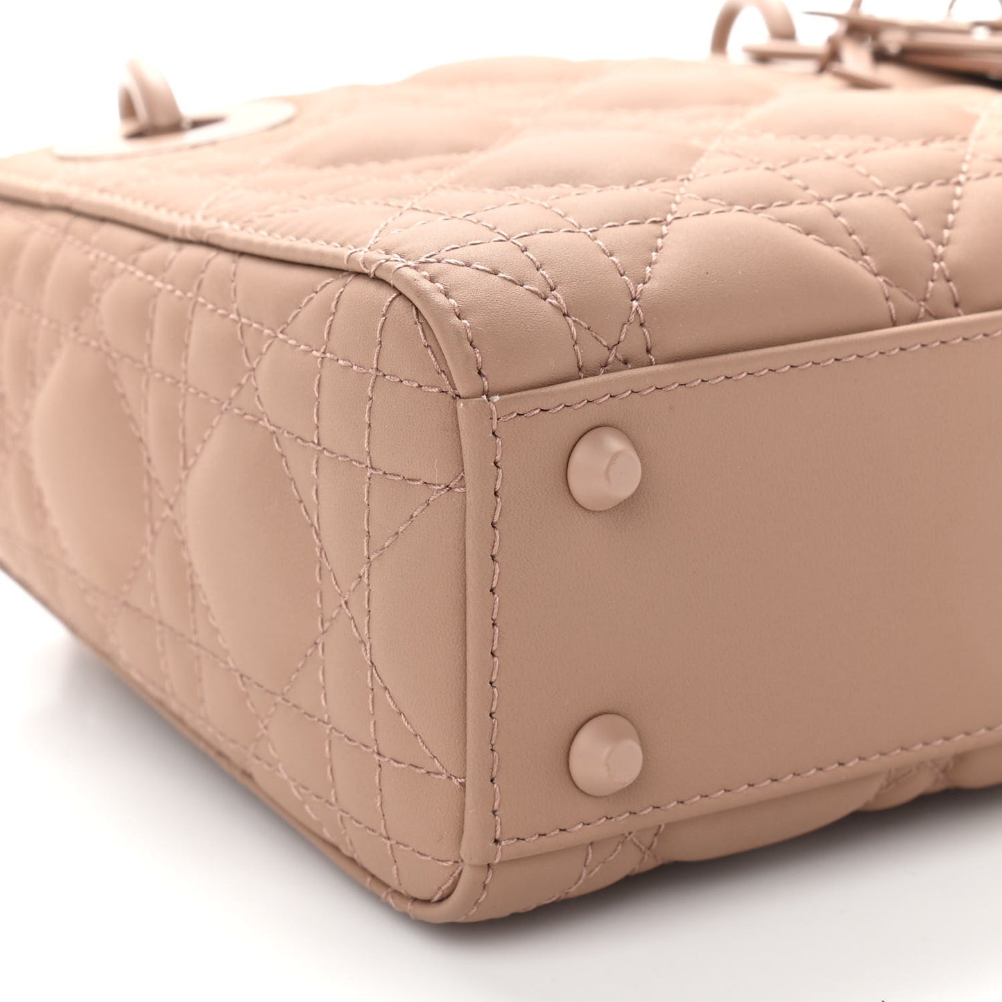 Ultra Matte Calfskin Cannage Mini Lady Dior Light Beige