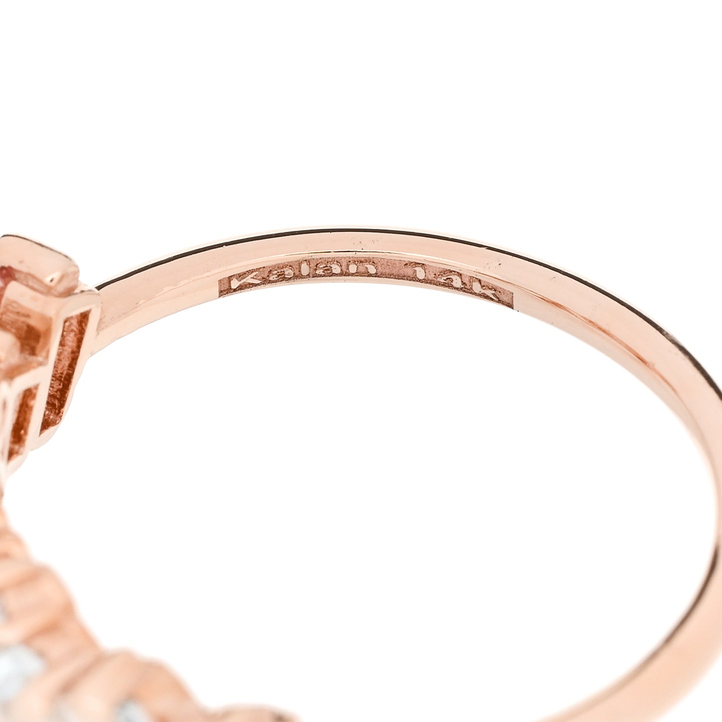 18K Rose Gold Diamond Multi Gemstone Nadima Half Band Ring 54 7